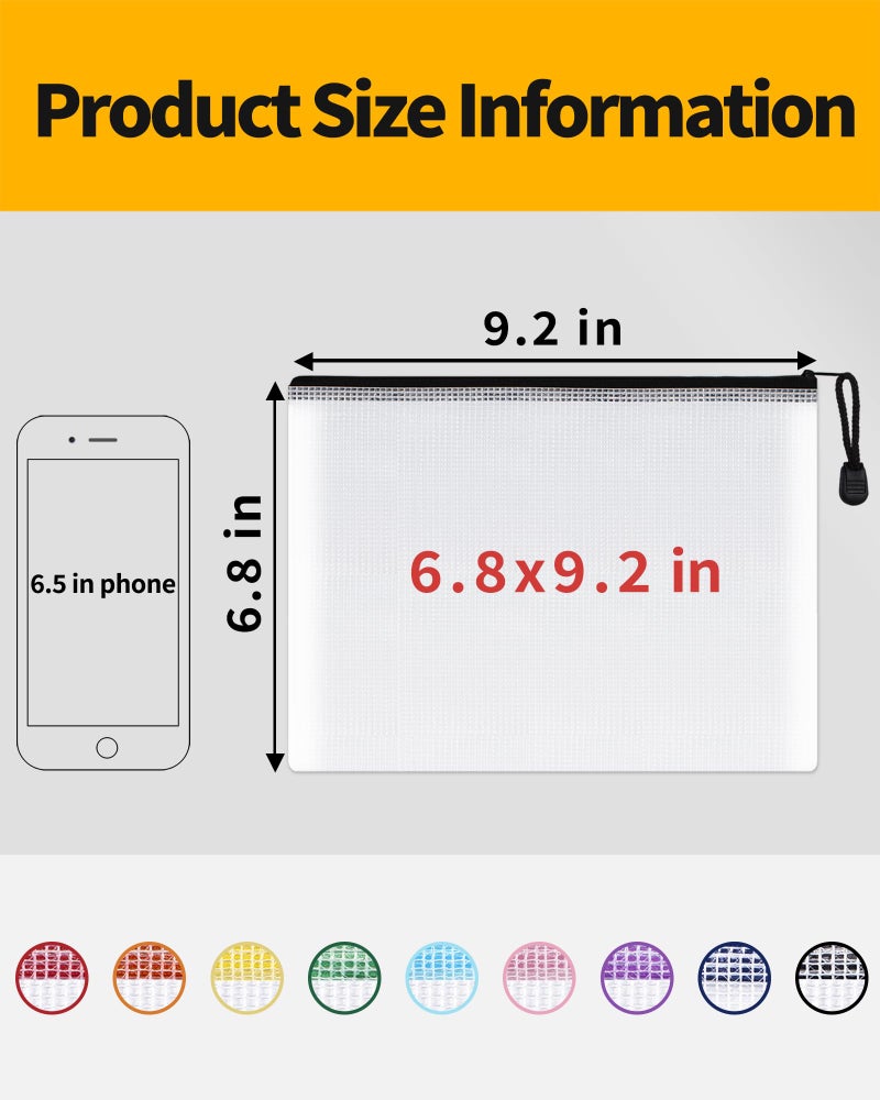 ساني حقيبة شبكية بلاستيكية بسحاب من SUNEE، مقاس 6.8 × 9.2 بوصة (أسود، عبوة من 18 قطعة)، حقيبة كبيرة جدًا مقاومة للماء بسحاب، مثالية لتنظيم وتخزين اللوازم المدرسية والمكتبية، والألغاز، والألعاب. - Image 2
